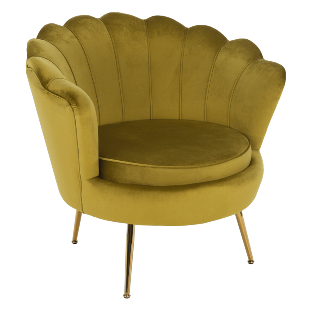 01-noblin-kreslo-horcicova-hlavna Fotel Art-deco stílusban, mustár színű Velvet anyag/gold chróm-arany, NOBLIN - 1. kép