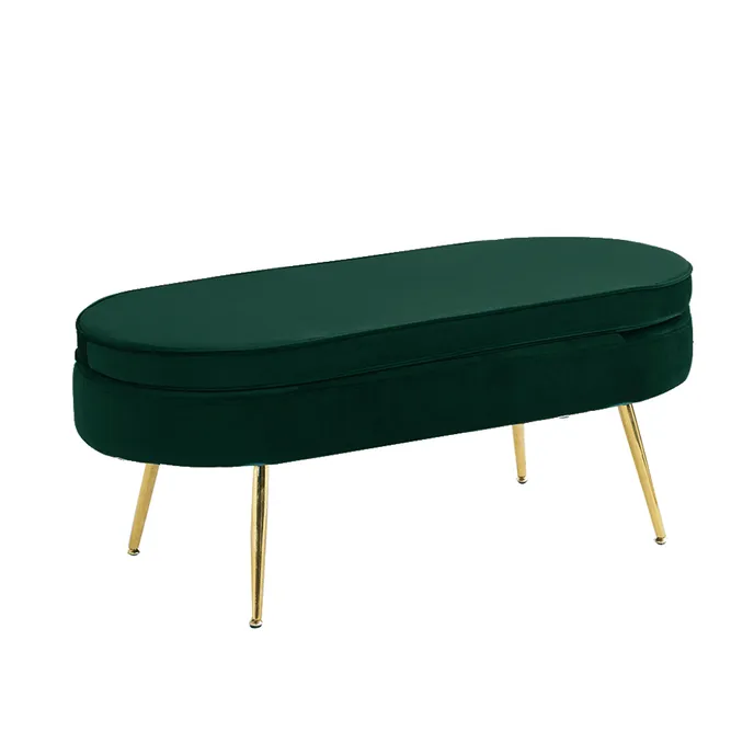 Noblin-typ2-smaragdova Luxus zsámoly/puff, smaragd Velvet szövet/króm arany, Art-deco, NOBLIN TABURET TYP 2 - 1. kép
