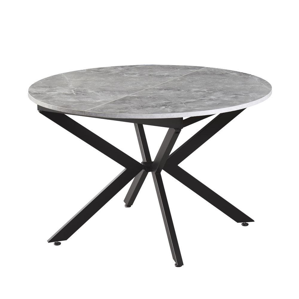 abero-beton-typ-2-dod-h-01 Kihúzható étkezőasztal, beton/fekete, 120x120-160x75 cm, ABERO TYP 2 - 1. kép