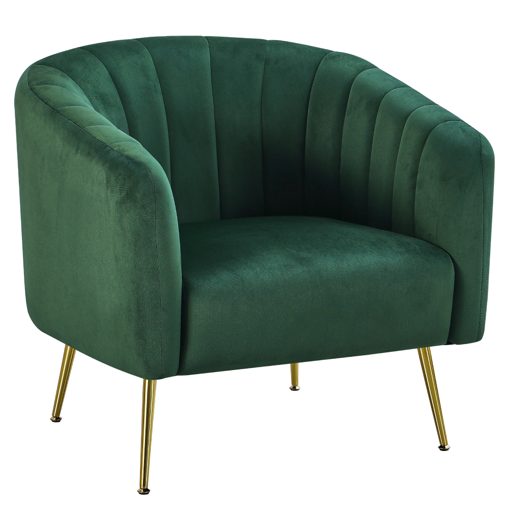 bagy-kreslo-zelena-dod-01 Design fotel, sötétzöld Velvet szövet/gold króm-arany, BAGY - 1. kép