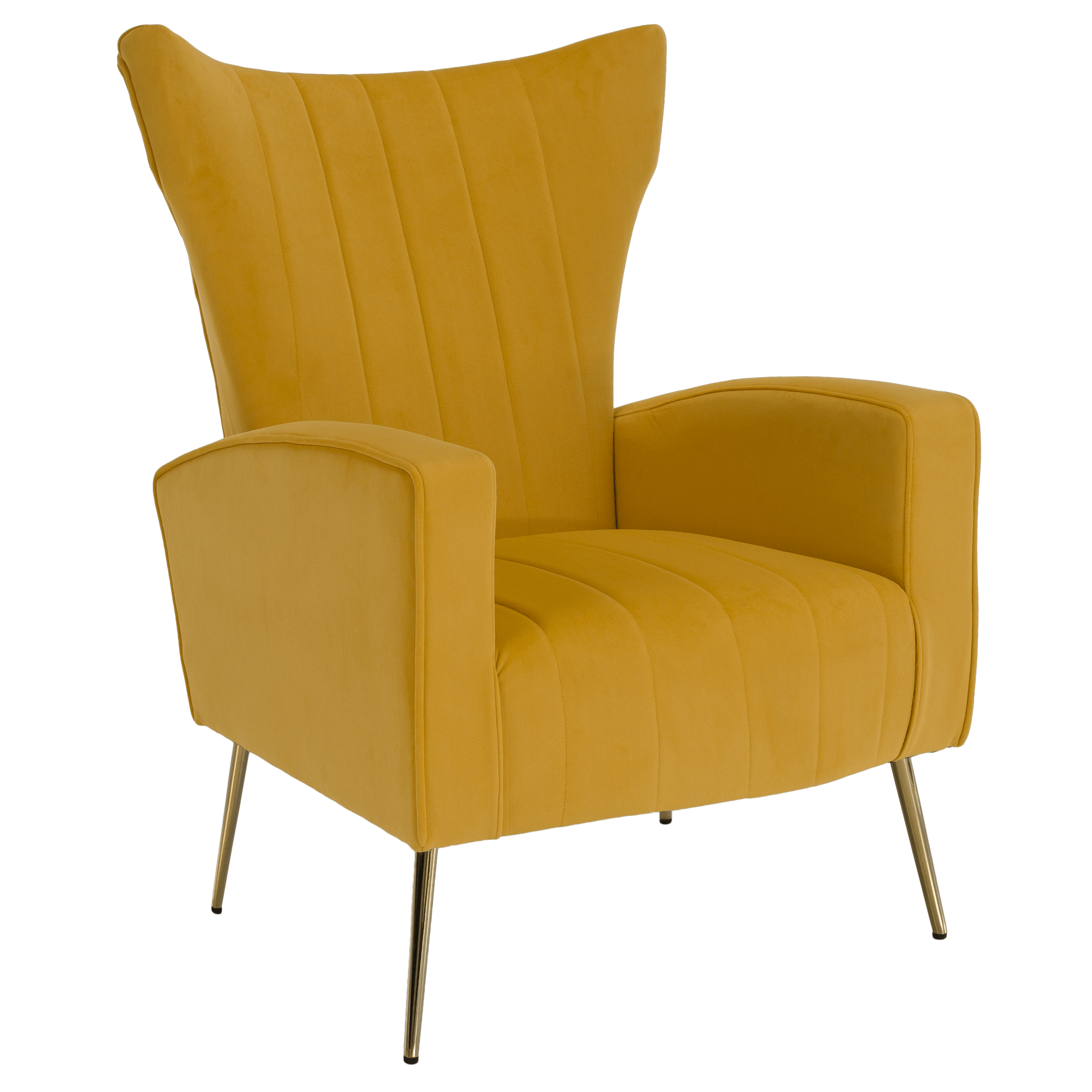 baret-kreslo-zlta-01 Relaxfotel, sárga Velvet szövet, BARET - 1. kép