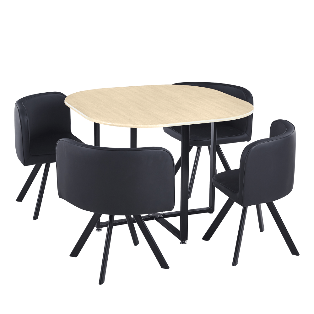 bevis-new-stol-jedal-d-dub-01 Étkező szett 1+4, tölgy/fekete, BEVIS NEW - 1. kép