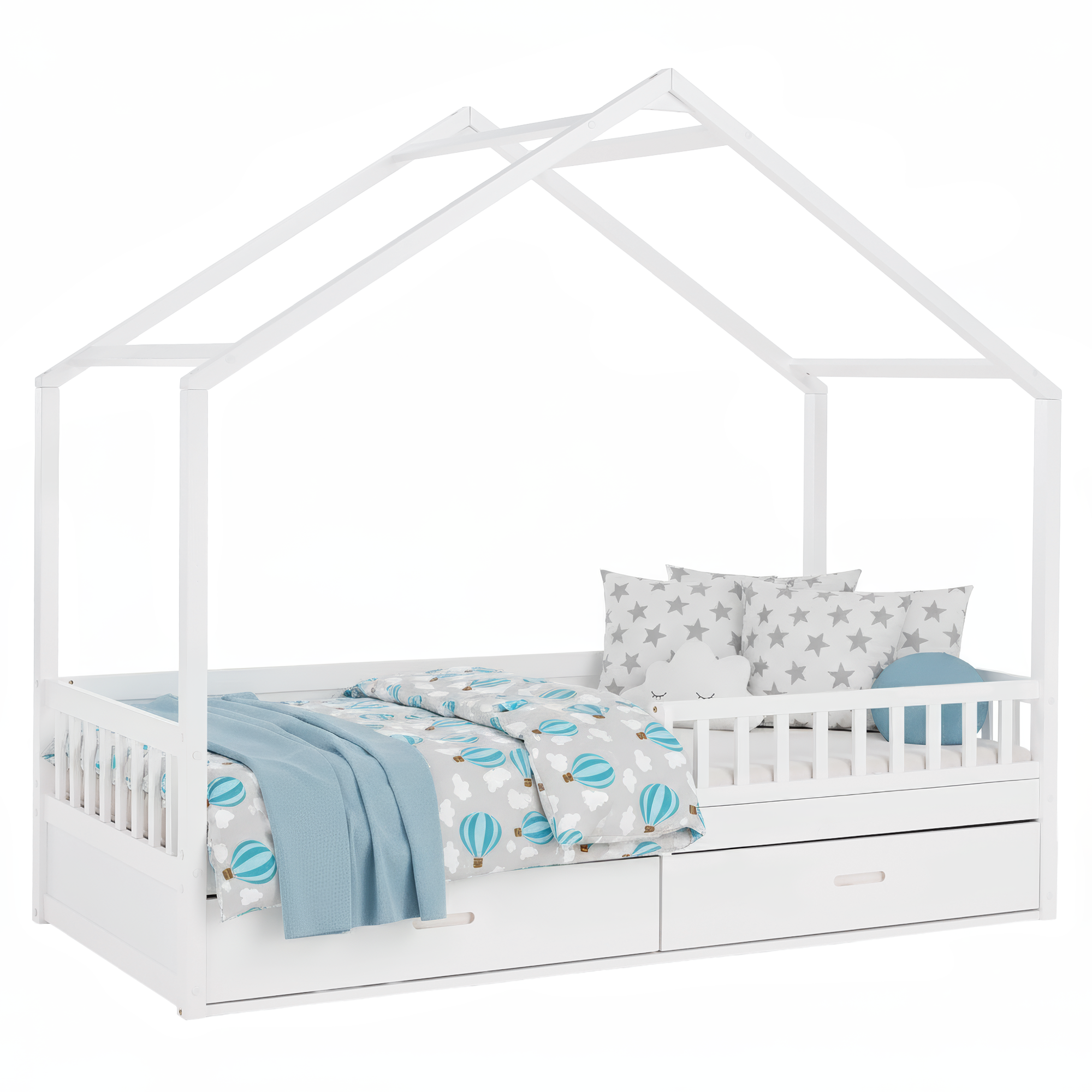 bianka-postel-biela-ai01 Montessori ágy, 90x200, fehér, tömör, BIANKA - 1. kép