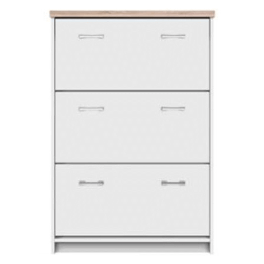 botnik-3k-biela-dub-sonoma-topty Cipősszekrény 3k, DTD laminált, fehér/tölgy sonoma, TOPTY TYP 10 - 1. kép