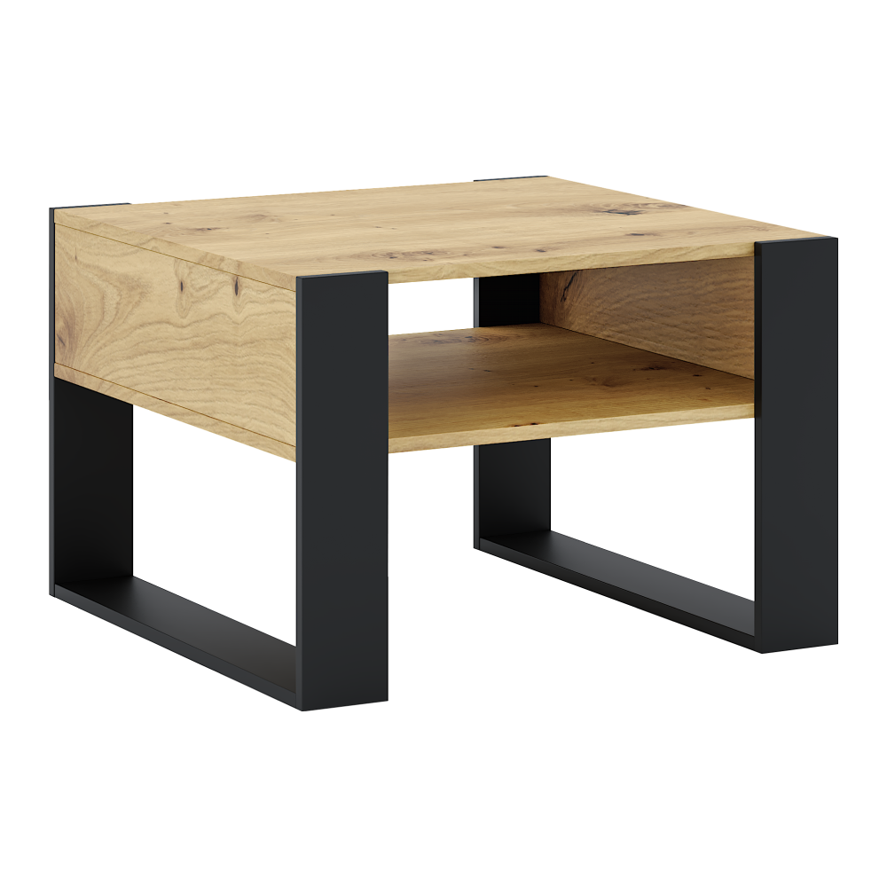 cara-2-stol-artisan-cierna-1 Dohányzóasztal, artisan tölgy/fekete, CARA 2 - 1. kép
