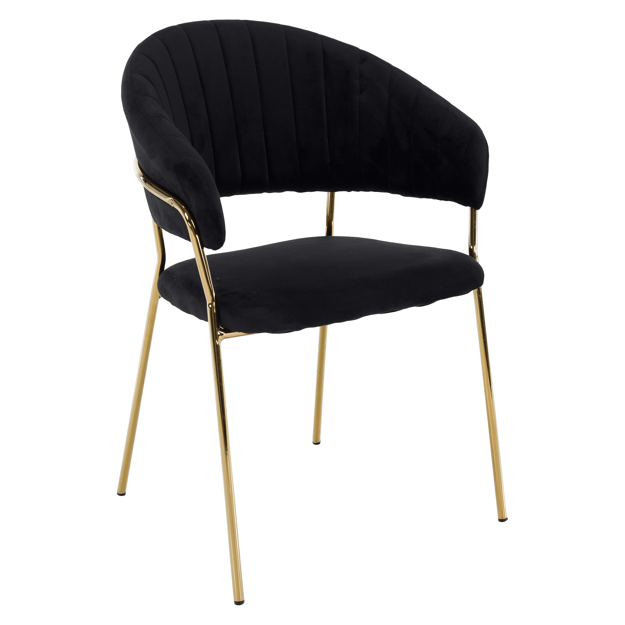 dasmin-kreslo-cierna-zlata-01 Design étkezőszék, fekete Velvet szövet/gold króm arany, DASMIN TYP 1 - 1. kép