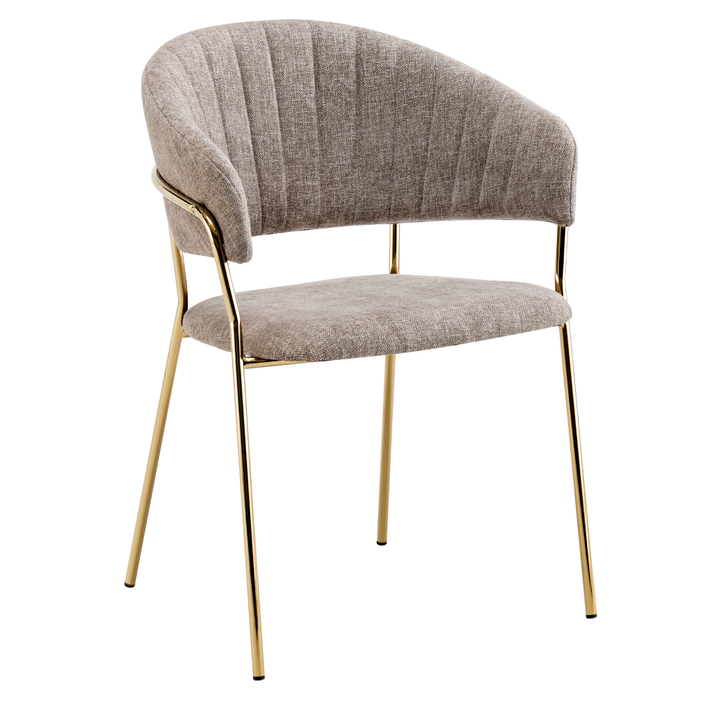 dasmin-typ-1-hneda-01-dod Design étkezőszék, barna szövet/gold króm arany, DASMIN TYP 1 - 1. kép