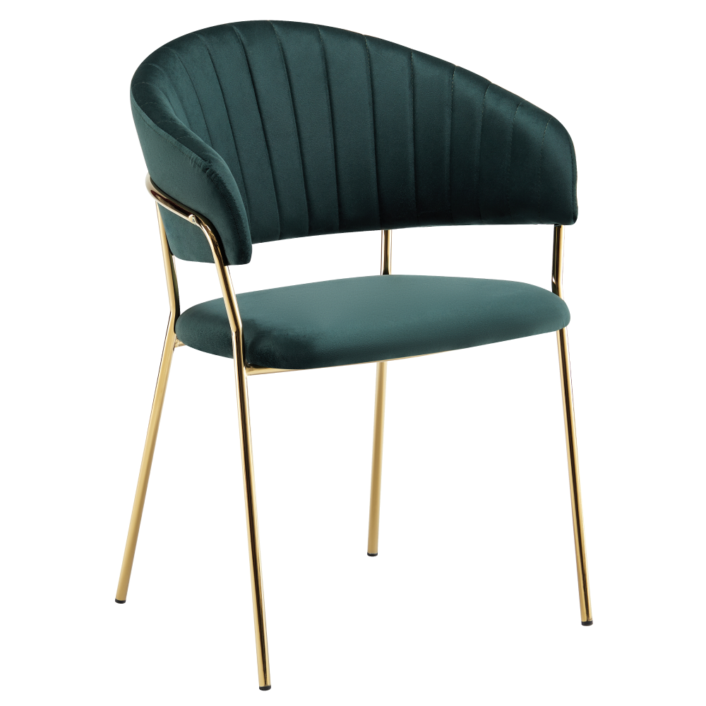 dasmin-typ-1-zelena-01 Design étkezőszék, sötétzöld Velvet szövet/gold króm arany, DASMIN TYP 1 - 1. kép