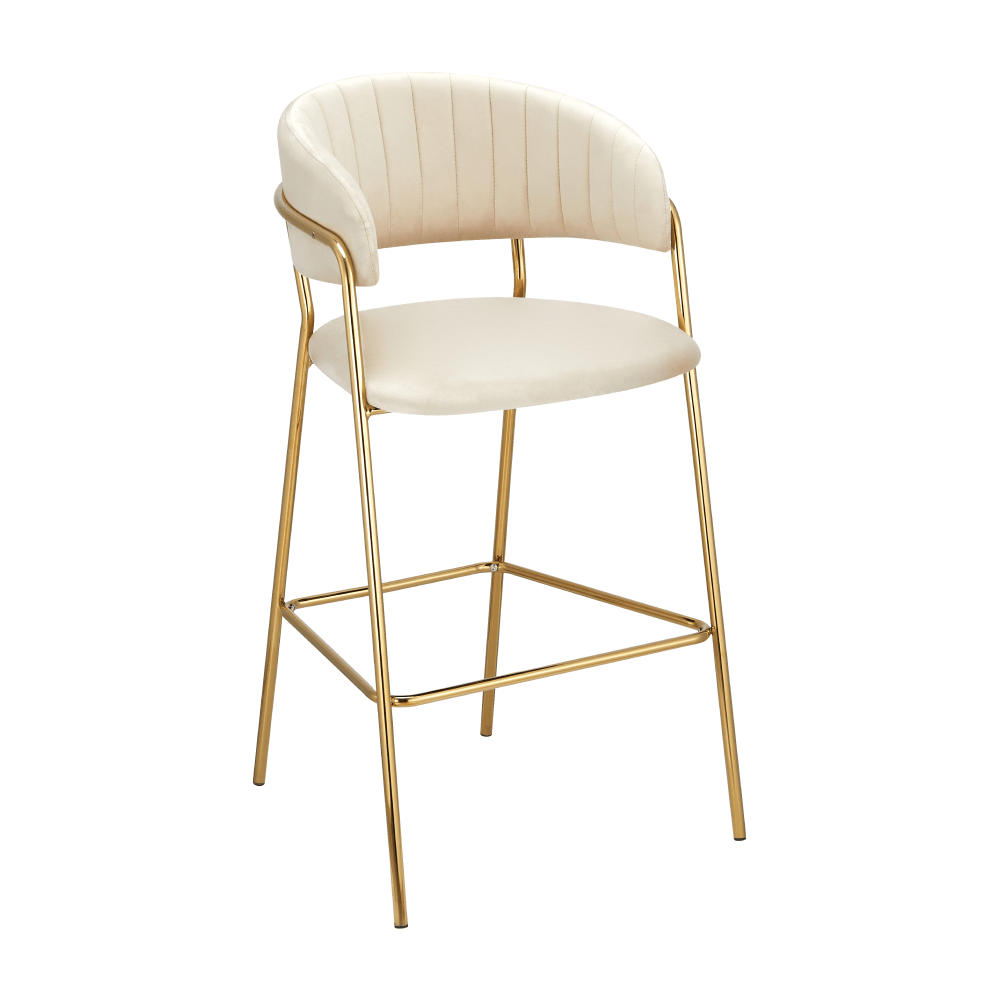dasmin-typ-2-bezova-zlata-1 Design bárszék, bézs Velvet szövet/gold króm arany, DASMIN TYP 2 - 1. kép