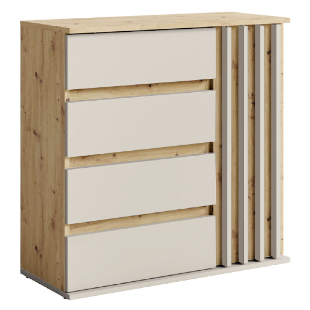 deris-komoda-1d-4z-d-kasmir-01 DERIS komód, 1D4S, kasmír/artisan tölgy - 1. kép