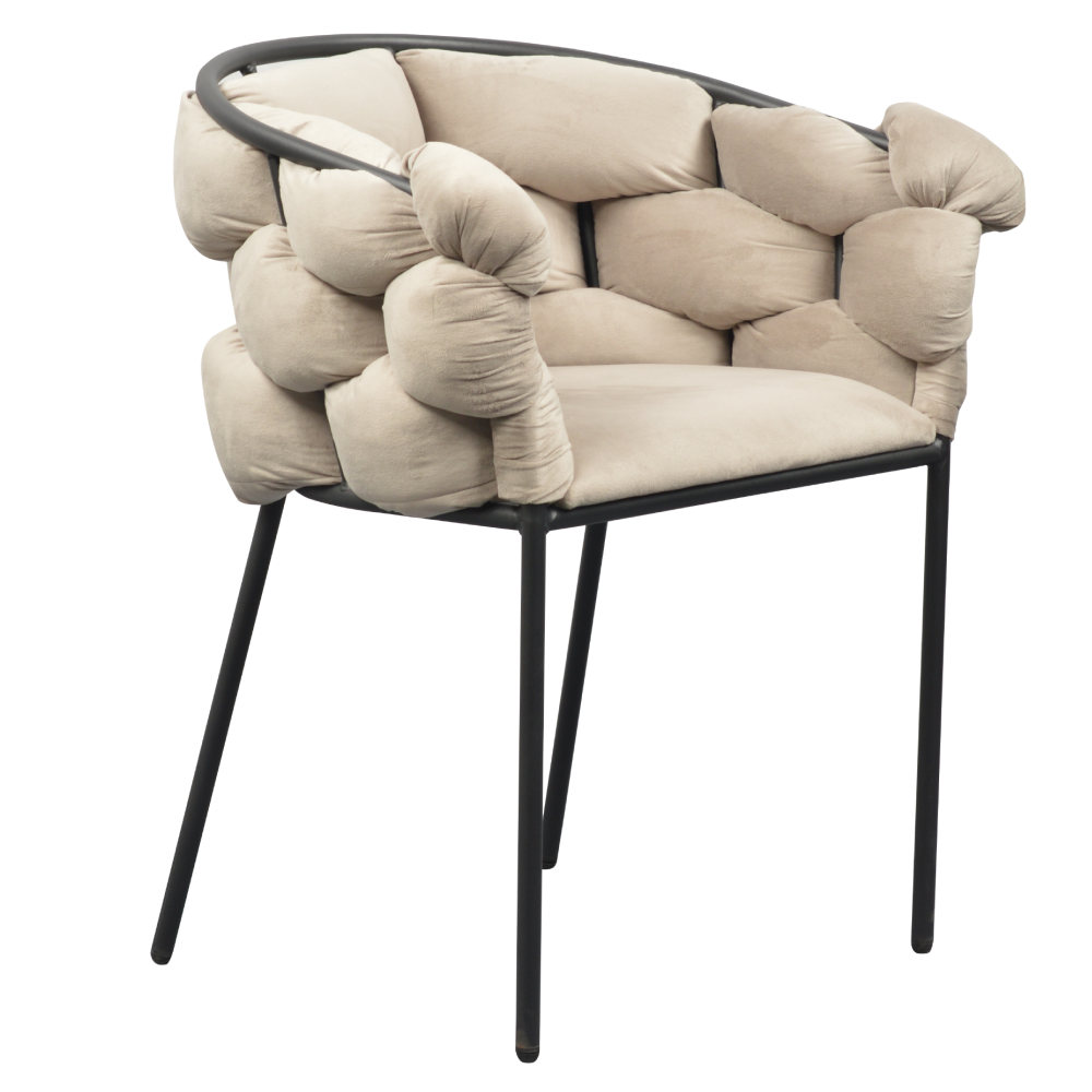dorota-kreslo-taupe-01 Étkezőszék, szürkésbarna Taupe Velvet szövet/fekete, DOROTA - 1. kép