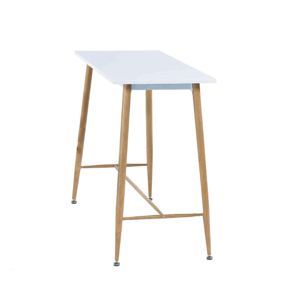 dorton-barovy-stol-biela-1x1k-02 Bárasztal, fehér/bükk, MDF/fém, 110x50 cm, DORTON - 1. kép