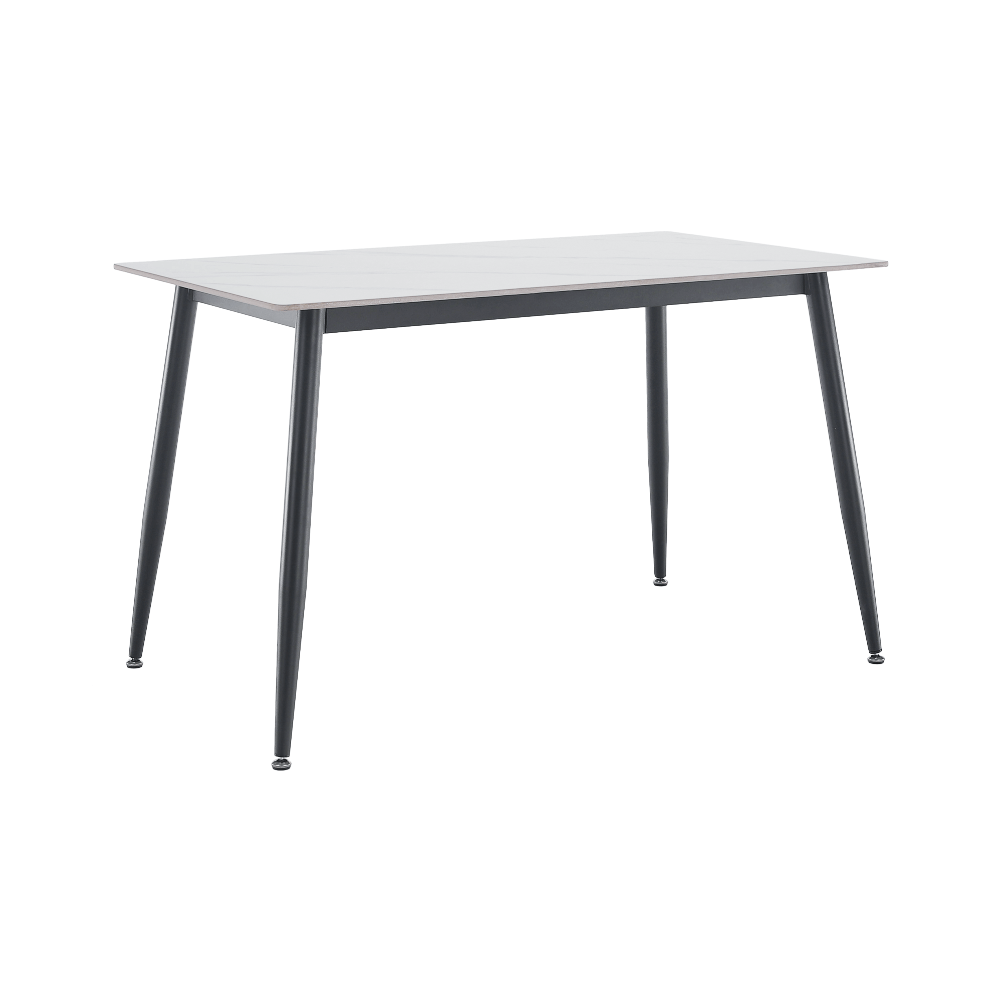 florenc-stol-typ-1-biela-01a Étkezőasztal, fehér márvány/fekete, 121x71 cm, FLORENC TYP 1 - 1. kép