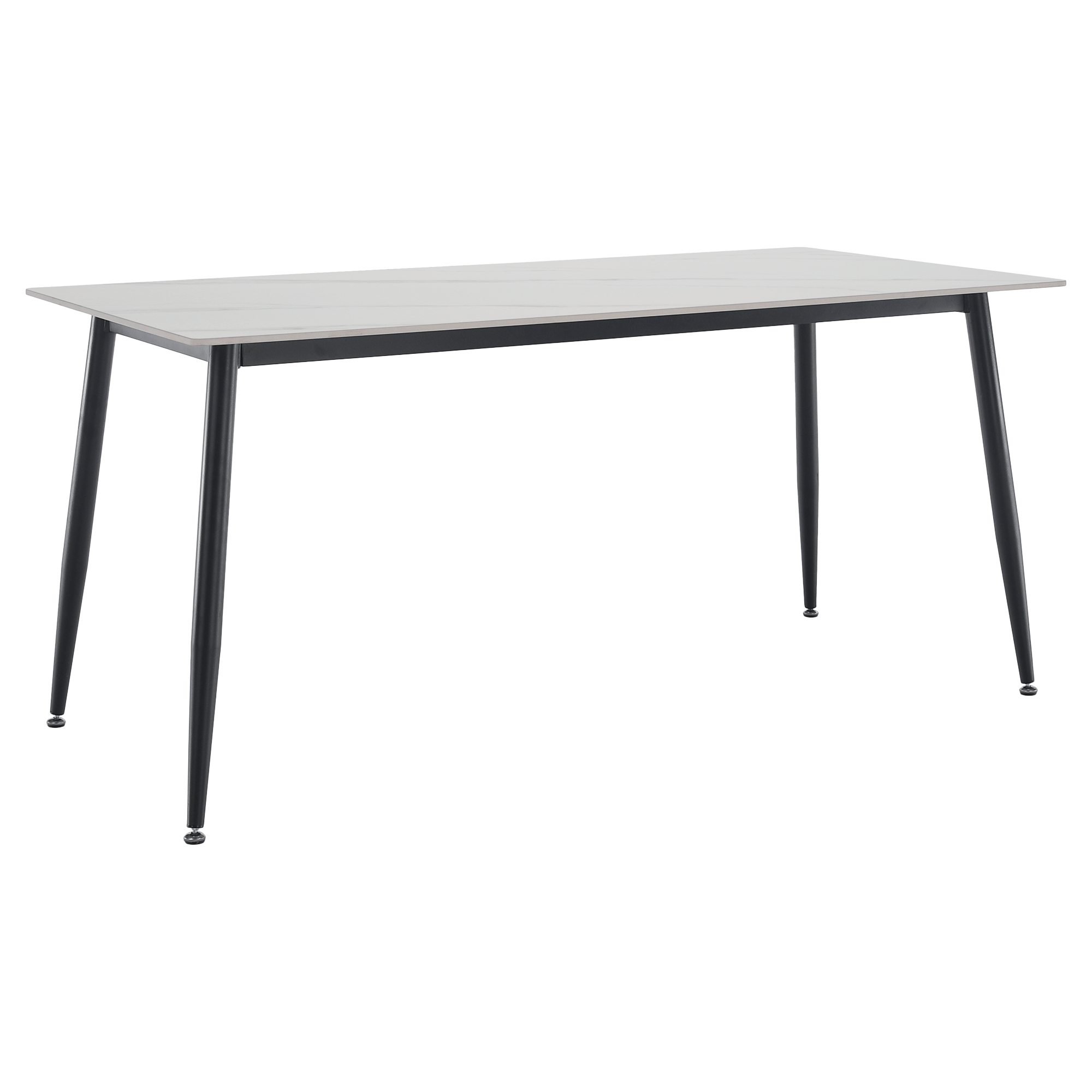 florenc-stol-typ-2-biela-01 Étkezőasztal, fehér márvány/fekete, 160x80 cm, FLORENC TYP 2 - 1. kép