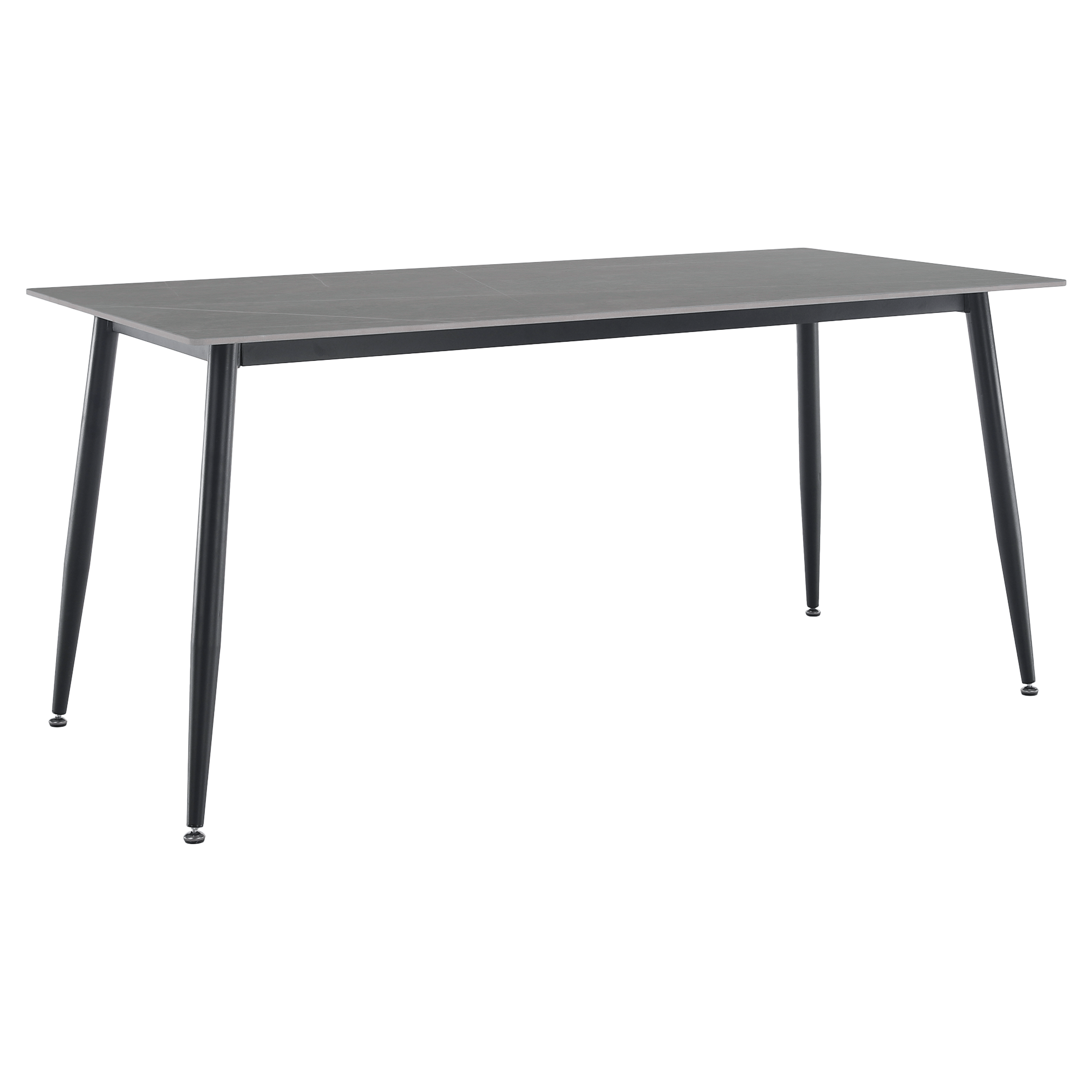 florenc-stol-typ-2-siva-01 Étkezőasztal, szürke márvány/fekete, 160x80 cm, FLORENC TYP 2 - 1. kép