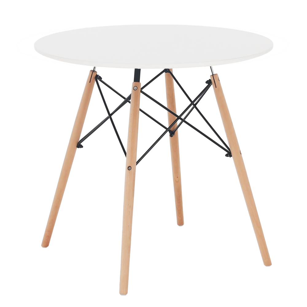 gamin-2-new-60-op-hl Étkezőasztal, fehér/bükk, átmérő 60 cm, GAMIN NEW 60 - 1. kép