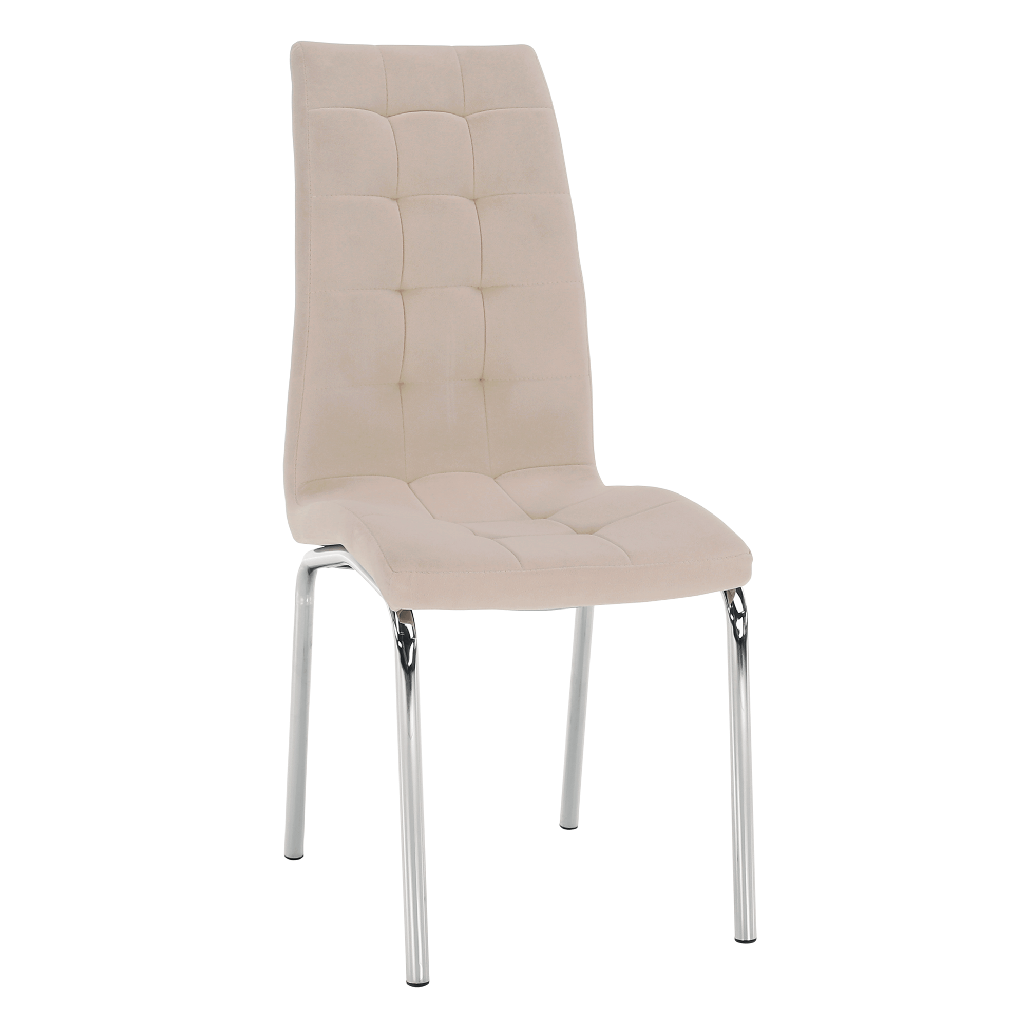 gerda-new-01 Étkezőszék, bézs Dulux Velvet szövet/króm, GERDA NEW - 1. kép