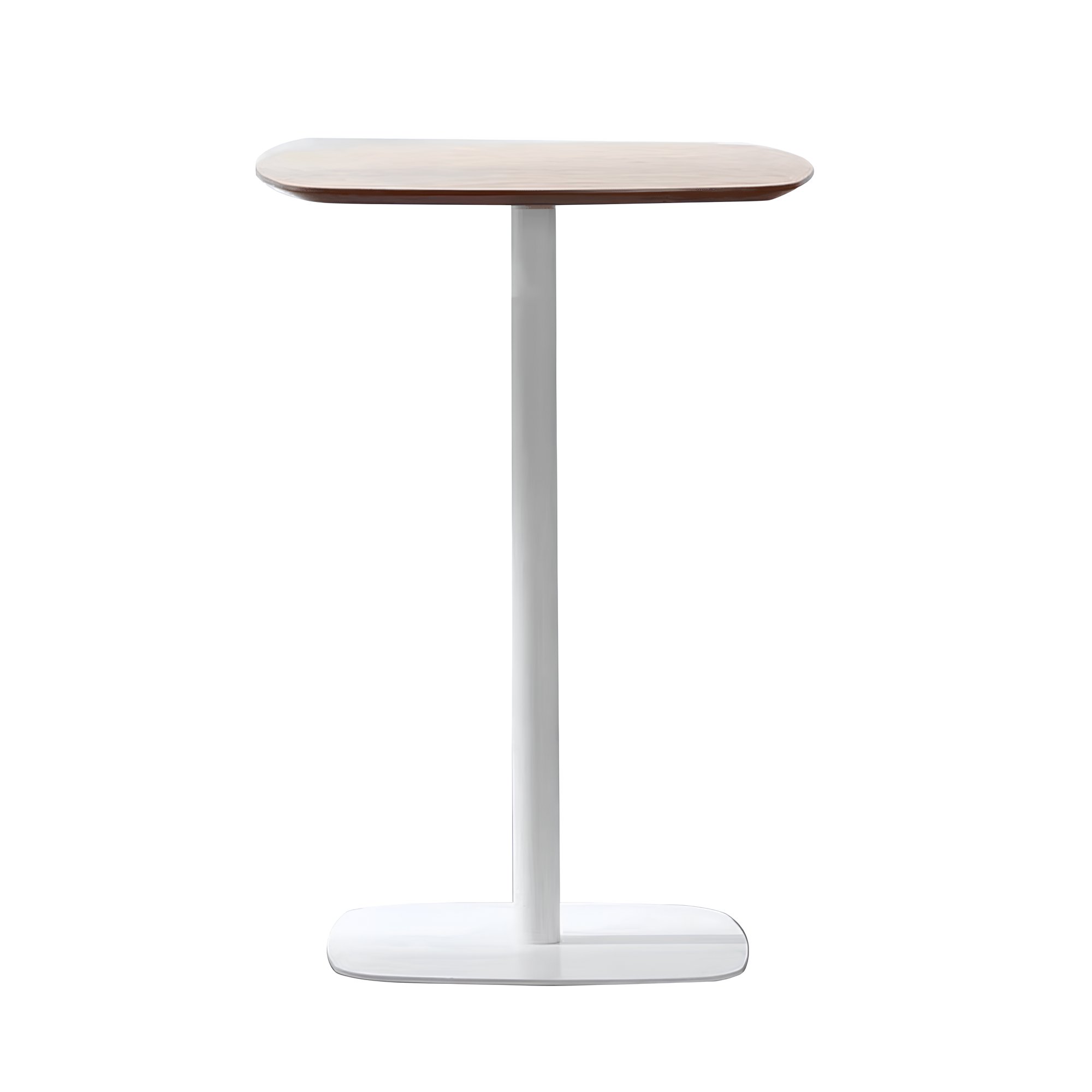 harlov-barovy-stol-dub-biely-1x1k-02 Bárasztal, tölgy/fehér, MDF/fém, átmérő 60 cm, HARLOV - 1. kép