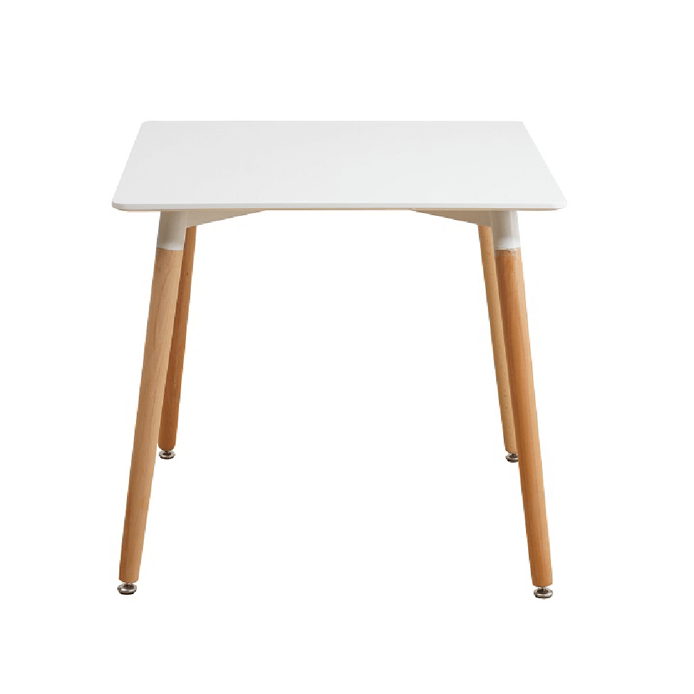 jedale-stol-biela-buk-bez-rozkladu-biele-pozadie Étkezőasztal, fehér/bükk, 70x70 cm, DIDIER 4 NEW - 1. kép