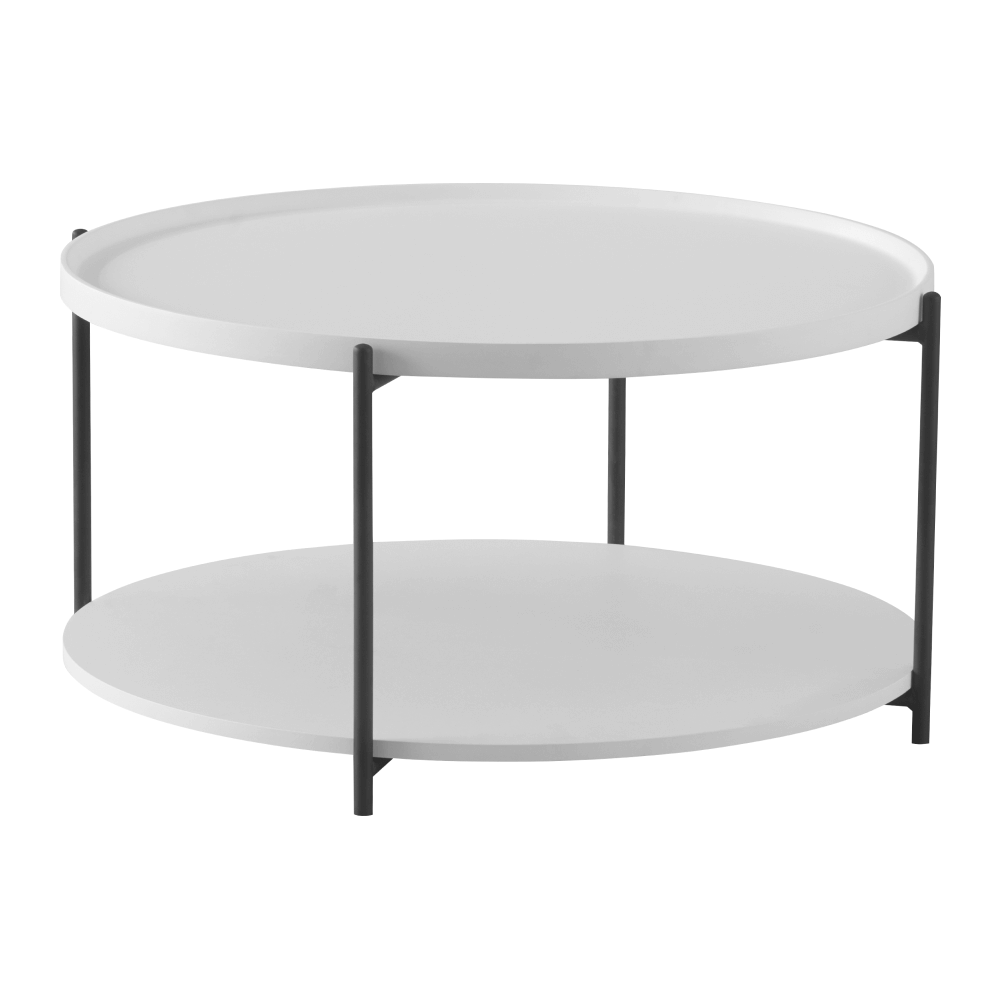 lapis-stolik-biela-01 Dohánytóasztal, fehér/fekete, LAPIS - 1. kép