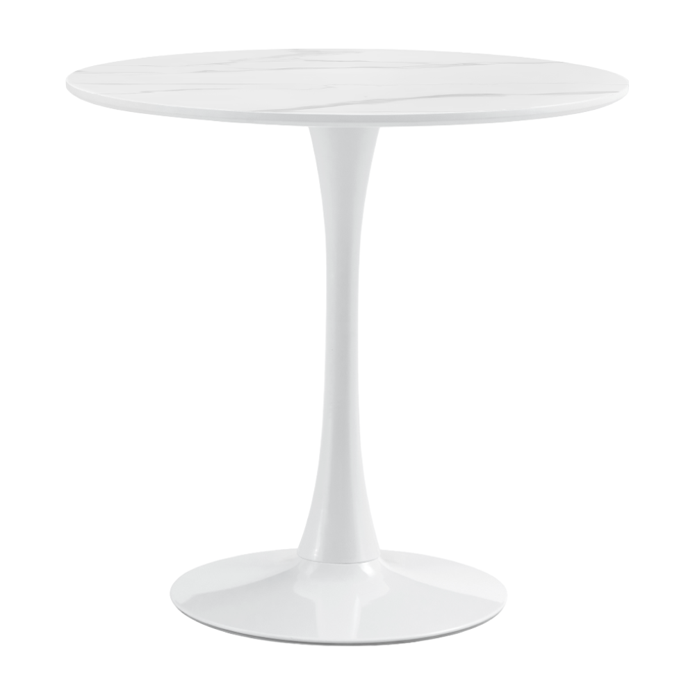 lorian-dod-stol-cierna-01 Étkezőasztal, világos márvány/fehér, átmérő 80 cm, LORIAN - 1. kép