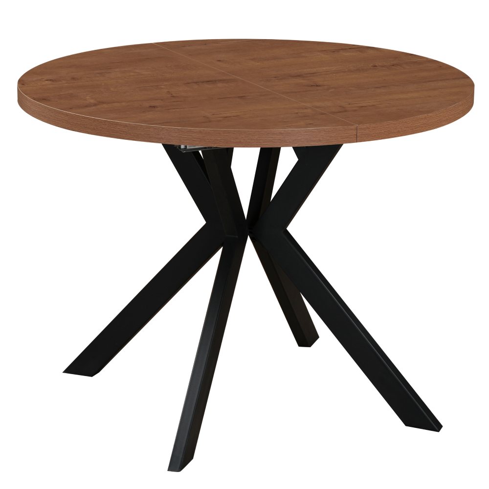 lukos-stol-tmavy-dub-d-01 Kihúzható étkezőasztal, sötét tölgy/fekete, 100-250x75,5 cm, LUKOS - 1. kép