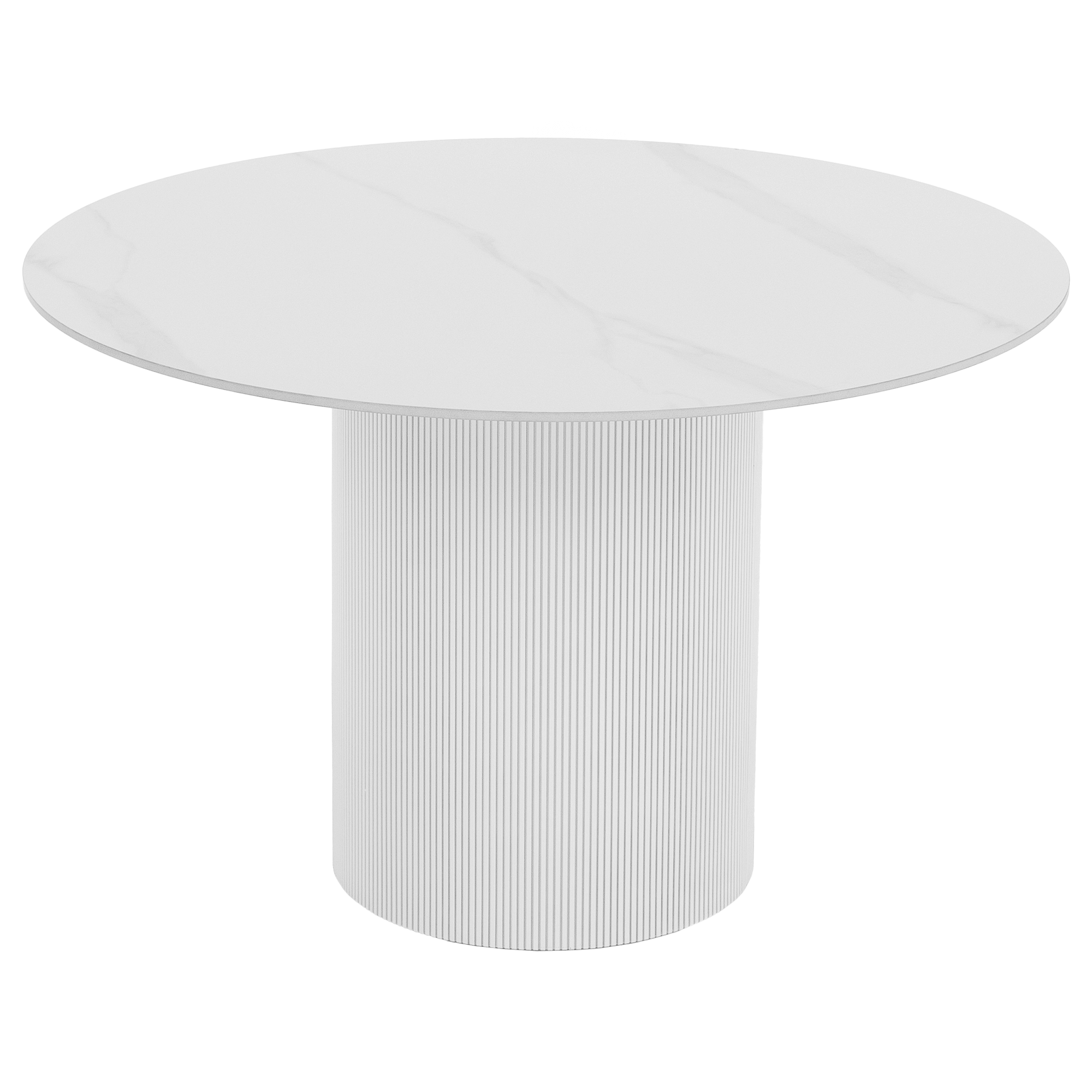 mahir-typ-1-stol-biela-01a Étkezőasztal, fehér márvány/MDF, átmérő 120 cm, MAHIR TYP 1 - 1. kép