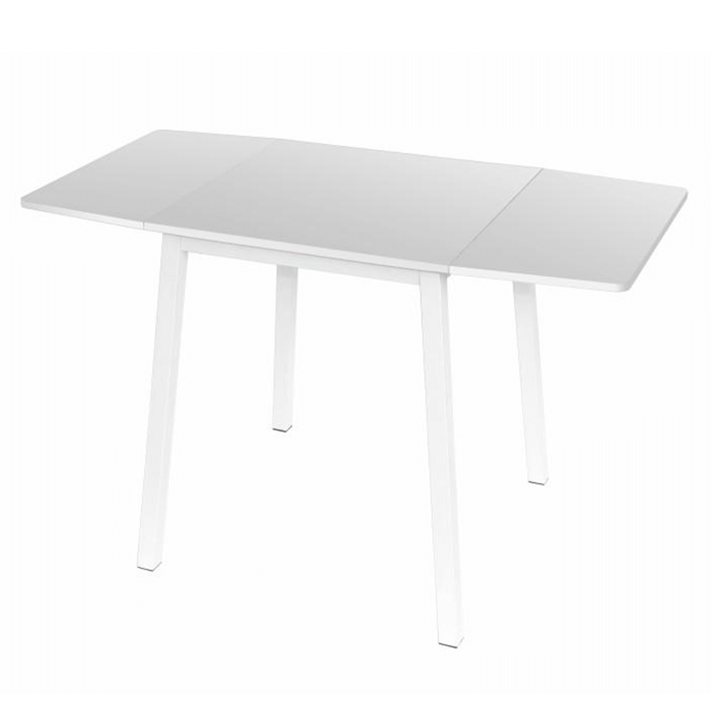 mauro-01 Étkezőasztal, MDF fóliázott/fém, fehér, 60-120x60 cm, MAURO - 1. kép