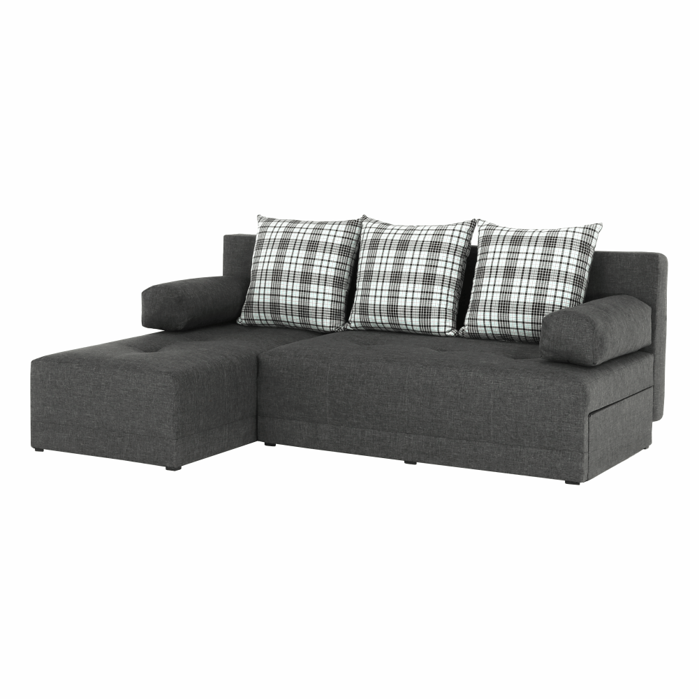 mexx-roh-senil-savana-sivy-vankuse-vzor-lava-hlavny Sarokülőgarnitúra készlet, szürke melír /párnák minta, bal, MEXX NEW - 1. kép