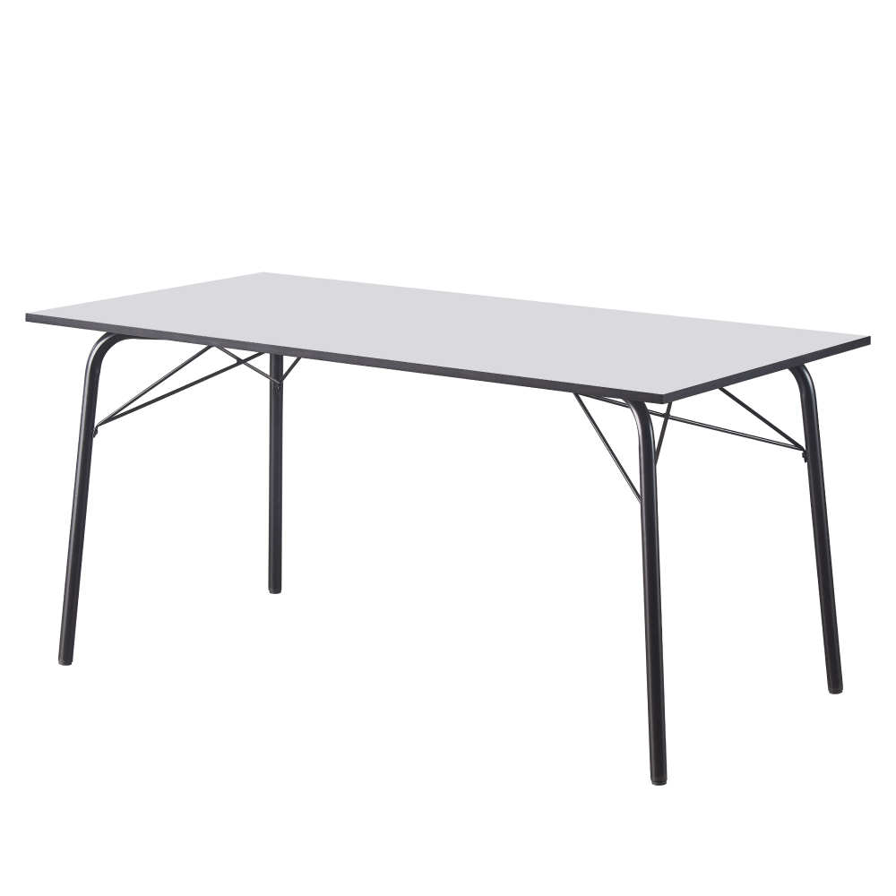 nalak-typ-3-biela-01 Étkezőasztal, fehér/fekete, 160x80x75 cm, NALAK TYP 3 - 1. kép