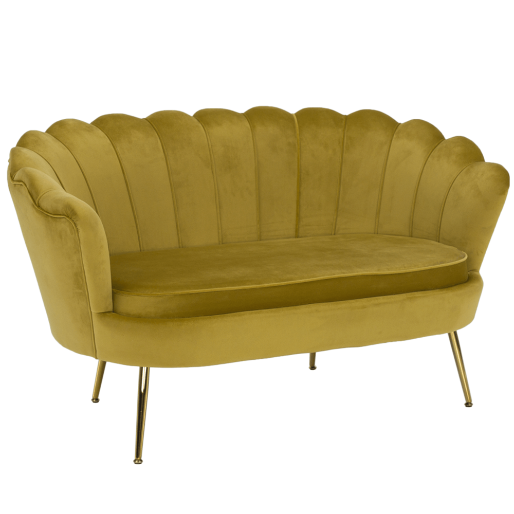 noblin-lavica-horcicova-hlavna Pad Art-deco stílusban, mustár színűVelvet anyag/gold chróm-arany, NOBLIN - 1. kép