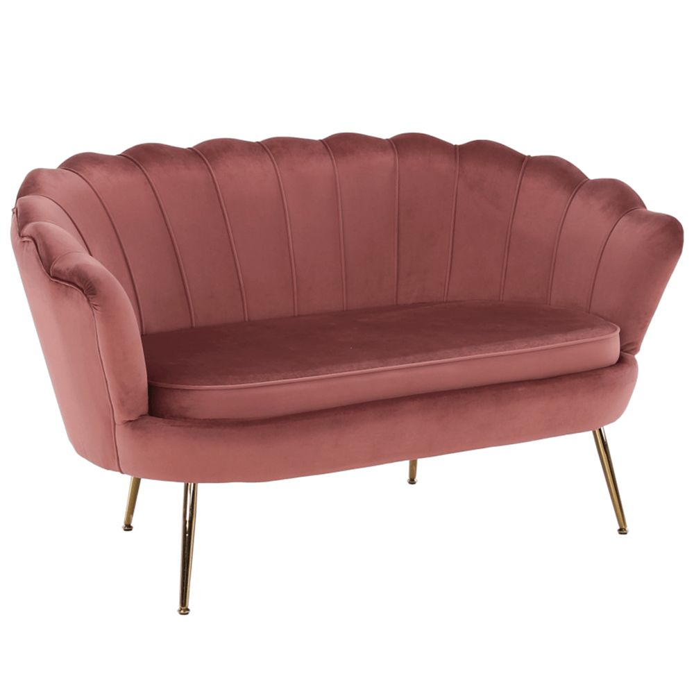 noblin-lavica-ruzova-hlavna Pad Art-deco stílusban, rózsaszín Velvet anyag/gold chróm-arany, NOBLIN - 1. kép