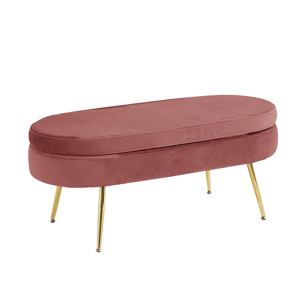 noblin-taburet-typ-2-ruzova-hl Luxus zsámoly/puff, rózsaszín Velvet szövet/króm arany, Art-deco, NOBLIN TABURET TYP 2 - 1. kép