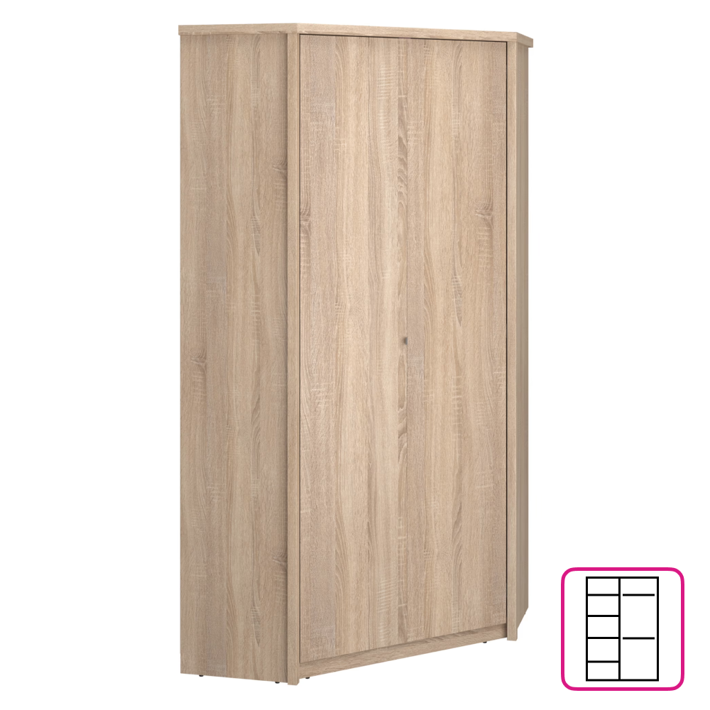 norty-27-skrina-rohova-jj-02-piktogram Sarokszekrény 2D, sonoma tölgy, NORTY TYP 27 - 1. kép
