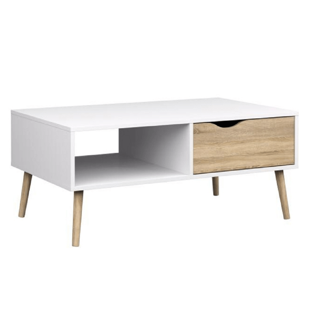 oslo-komoda Dohányzóasztal, tölgy sonoma / fehér, OSLO 75384 - 1. kép