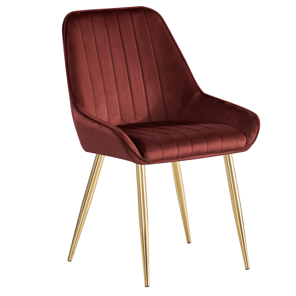 perlia-stolicka-bordo-1 Étkezőszék, bordó Velvet anyag/gold króm-arany, PERLIA - 1. kép