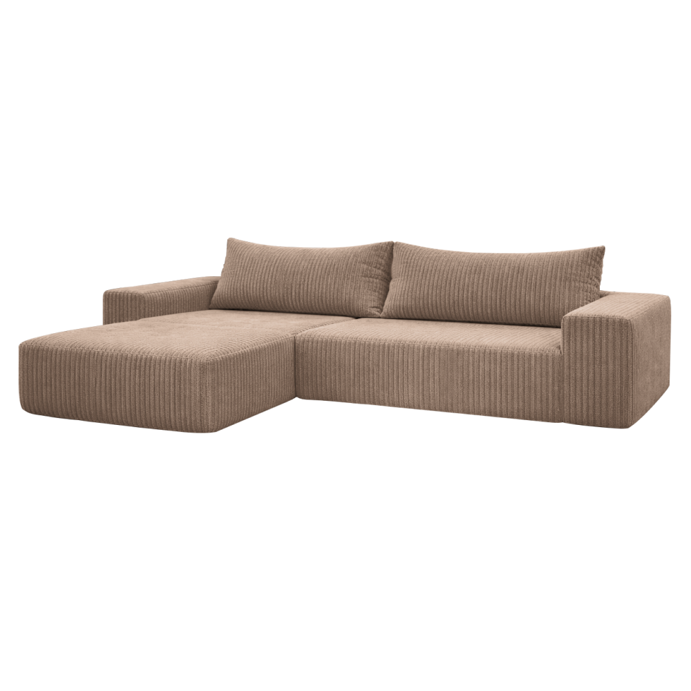 prema-gauc-cervena-17-d-01 Univerzális sarokülőgarnitúra, szürkésbarna Taupe, PREMA ROH UNI - 1. kép