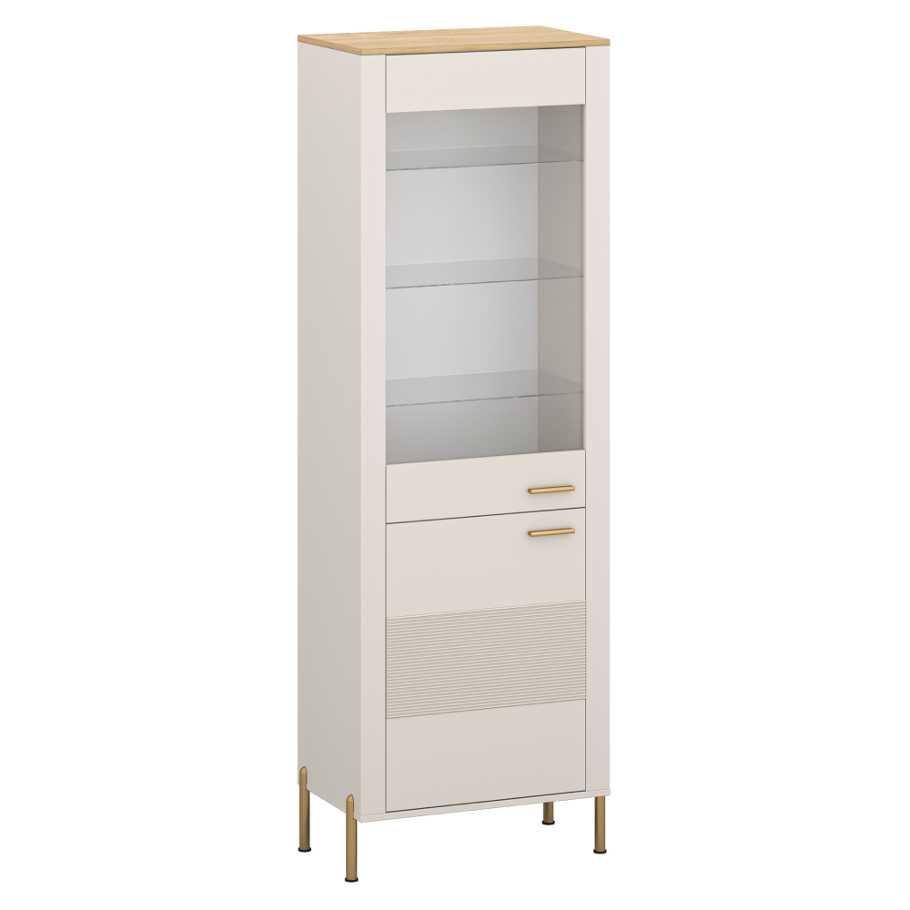 runol-kasmir-d-vitrina-1d1w Vitrin, kasmír/kő tölgy, RUNOL 1D1W - 1. kép