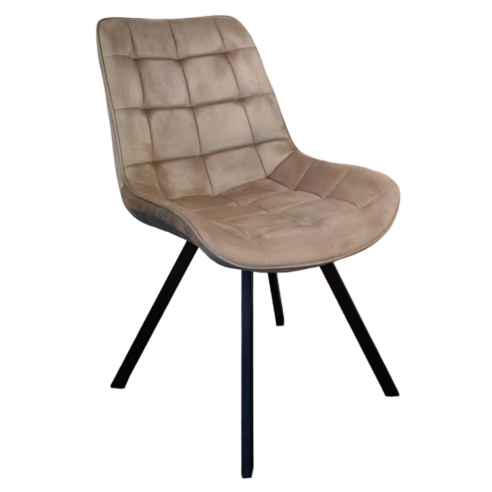 samira-stolicka-taupe-1 Étkezőszék, szürkésbarna Taupe Velvet szövet/fekete, SAMIRA - 1. kép