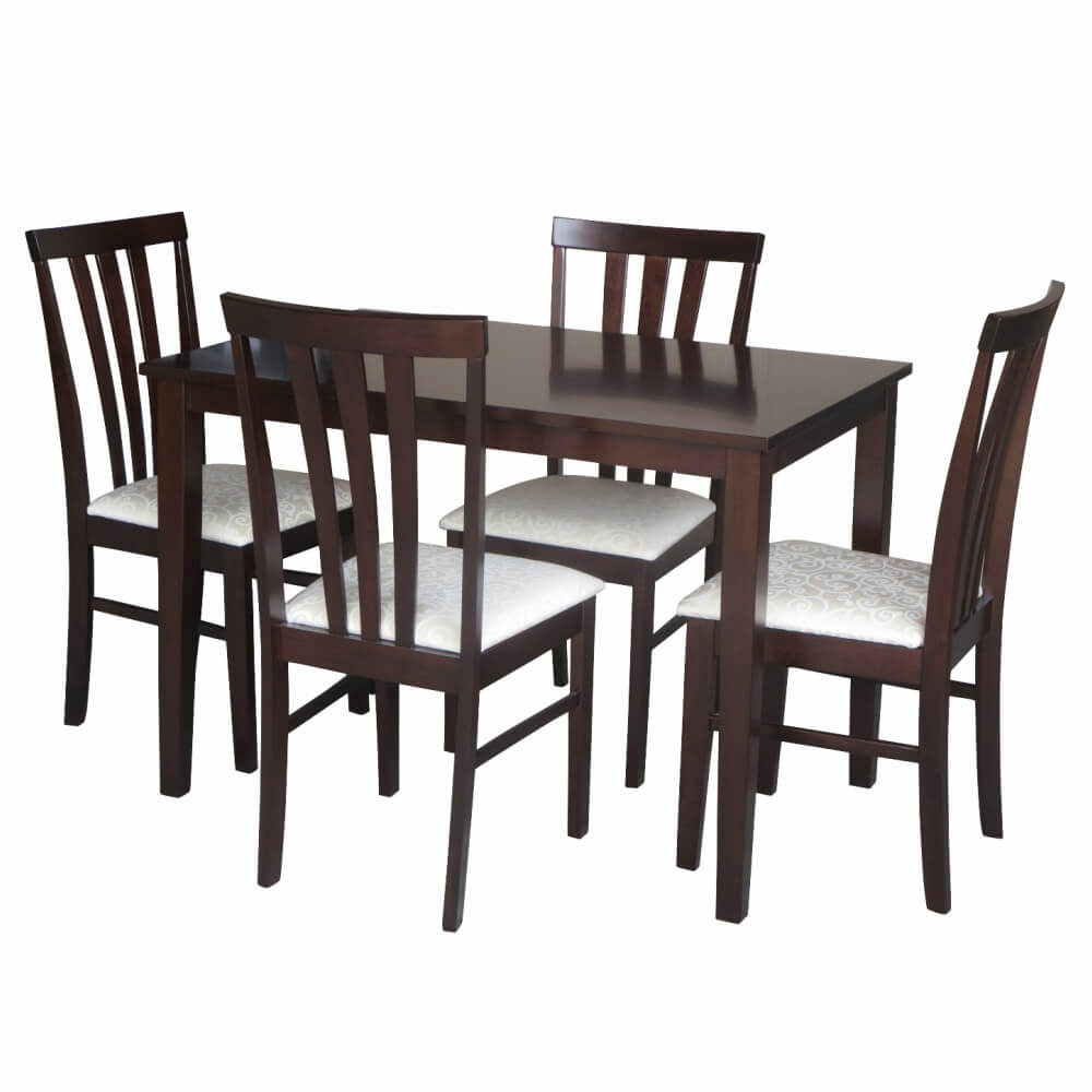 set-jedalensky-wenge-leslie-hlavna Étkezőgarnitúra, wenge/szövet bézs, LESLIE NEW 1+4 - 1. kép