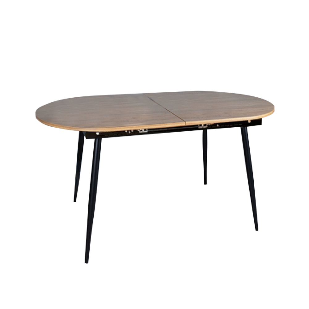 tameron-01 Étkezőasztal, széthúzható, tölgy/fekete 150-190x75 cm, TAMERON - 1. kép
