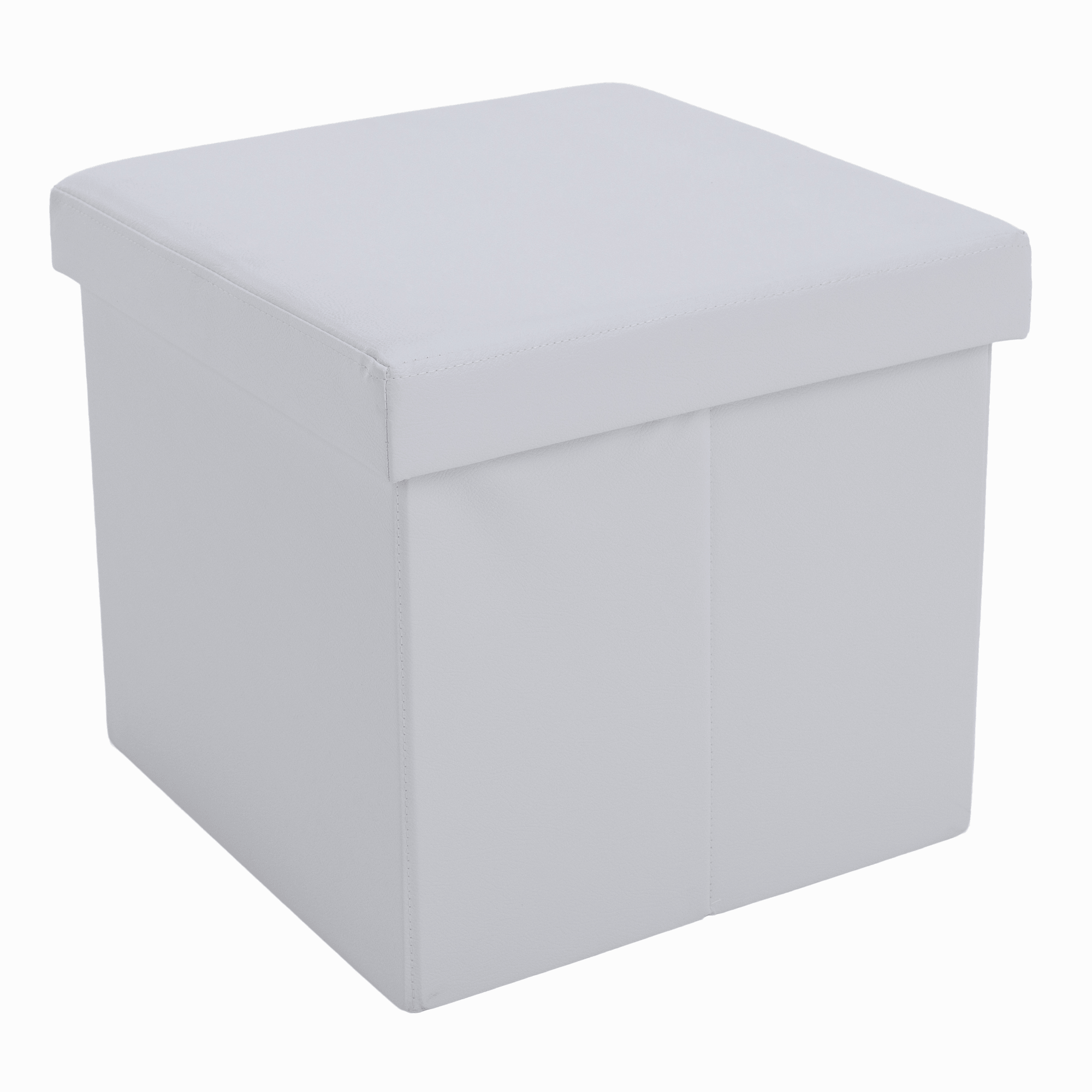 tela-taburet-biela-01 Összehajtható puff, textilbőr fehér, TELA NEW - 1. kép