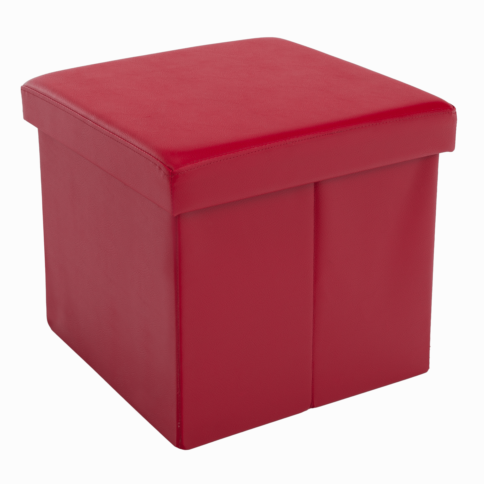 tela-taburet-cervena-01 Összehajtható puff, textilbőr piros, TELA NEW - 1. kép