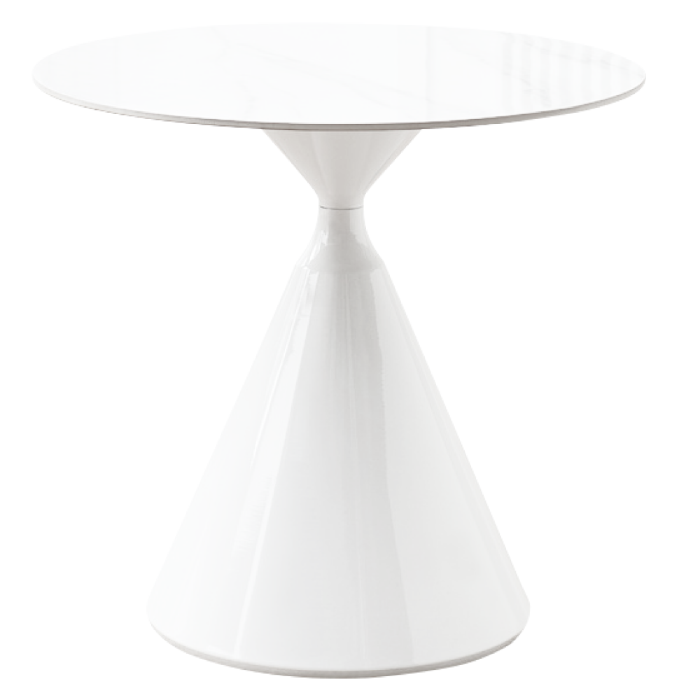 valer-stol-biela-d-00 Étkezőasztal, világos márvány/fehér, átmérő 80 cm, VALER - 1. kép