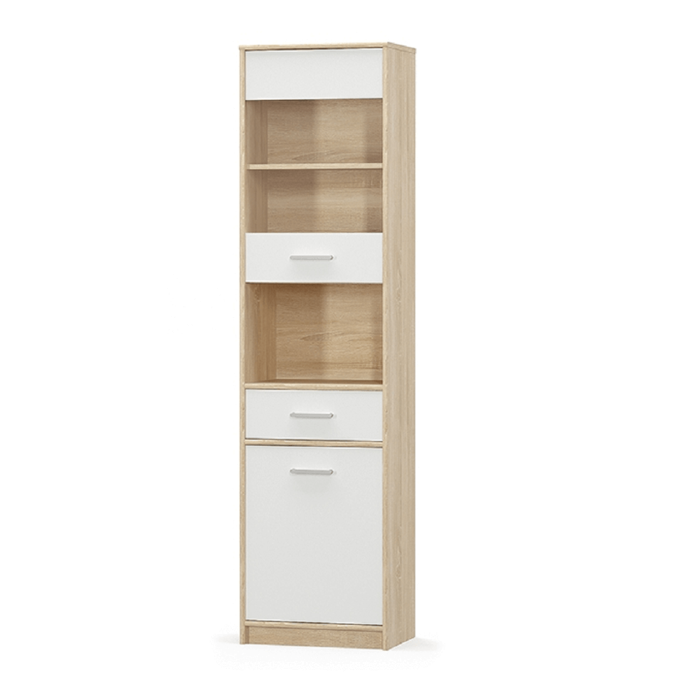 vitrina-1d1w1w-biela-dub-sonoma-teyo Vitrines szekrény 1D1W1S, fehér/tölgy sonoma, TEYO - 1. kép