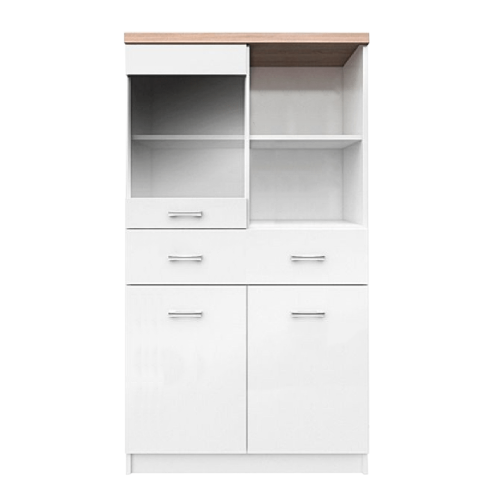 vitrina-topty-typ-02 Vitrines szekrény 2D1W1S/80, fehér/tölgy sonoma, TOPTY TYP 02 - 1. kép